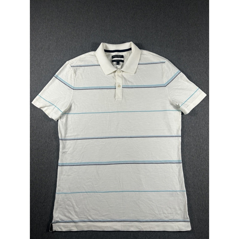 Banana Republic LuxuryTouch Standard Fit StripedPolo Shirt - Size L
